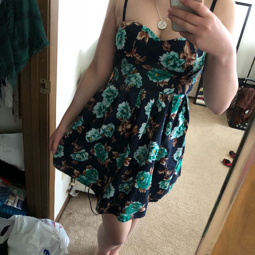 Strapless Floral Dress